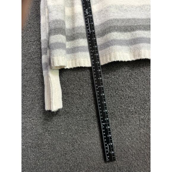 GAP Stripe Wool Alpaca Knit Sweater Womens Size L Heather Grey Long Sleeves - Picture 7 of 8